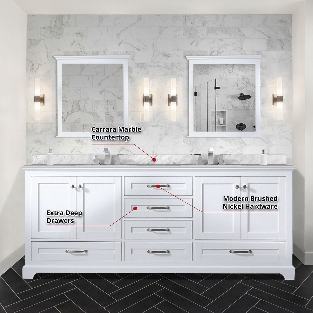 Lexora Dukes 80" x 22" Double Bath Vanity