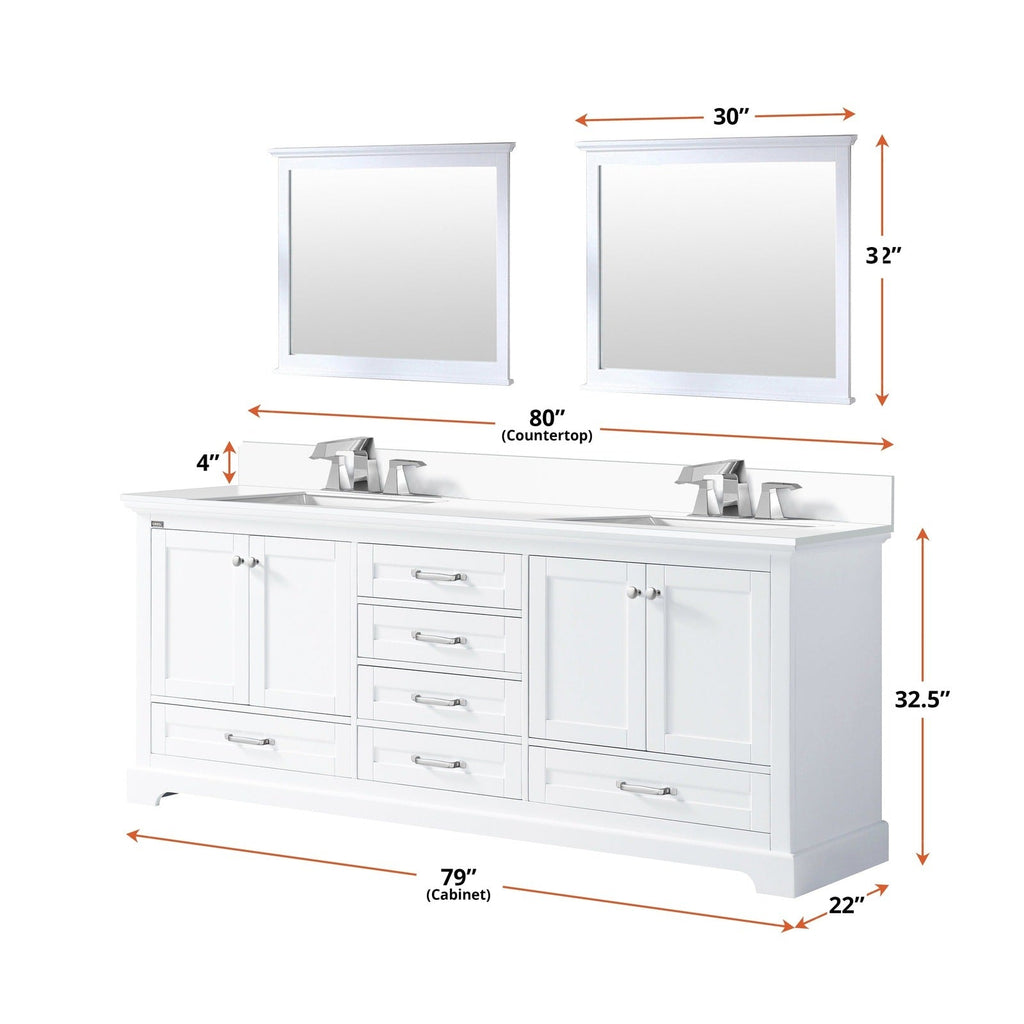 Lexora Dukes 84" x 22" Double Bath Vanity