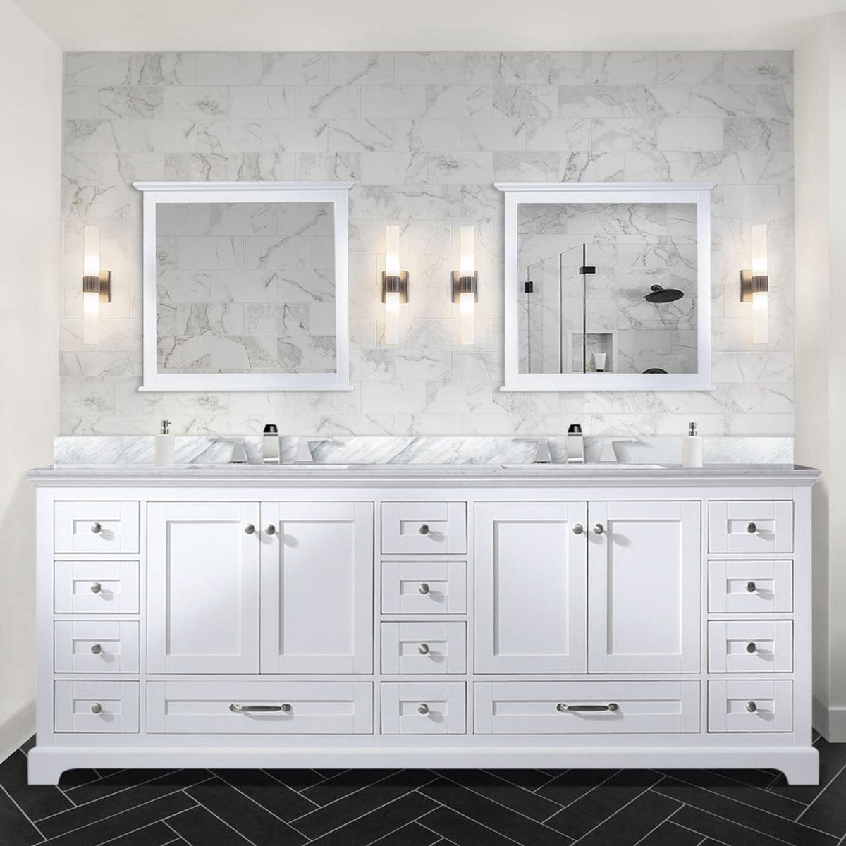 Lexora Dukes 84" x 22" Double Bath Vanity