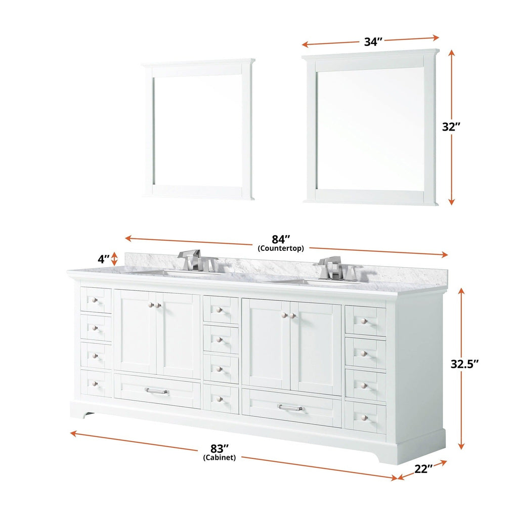 Lexora Dukes 84" x 22" Double Bath Vanity