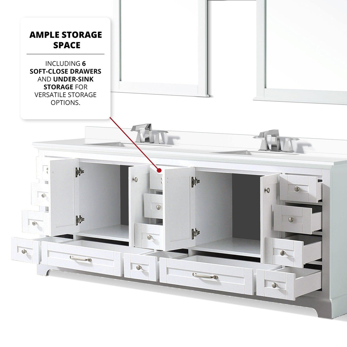 Lexora Dukes 84" x 22" Double Bath Vanity