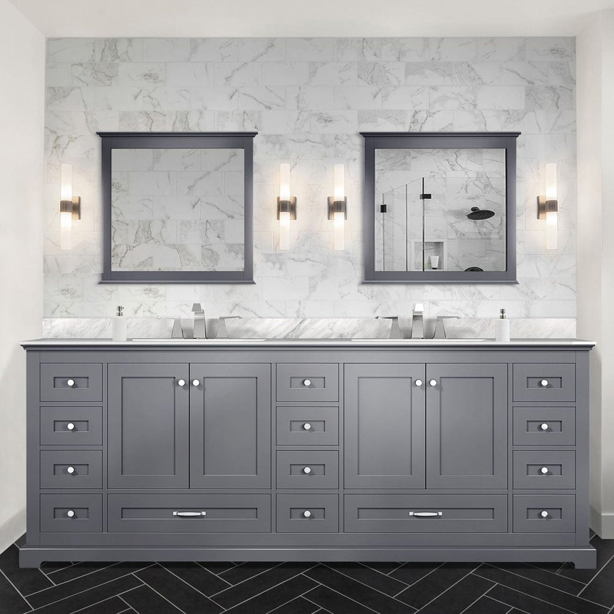 Lexora Dukes 84" x 22" Double Bath Vanity
