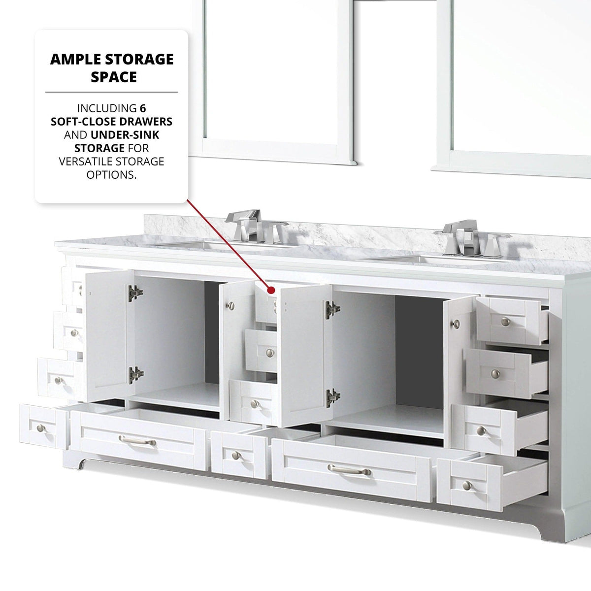 Lexora Dukes 84" x 22" Double Bath Vanity