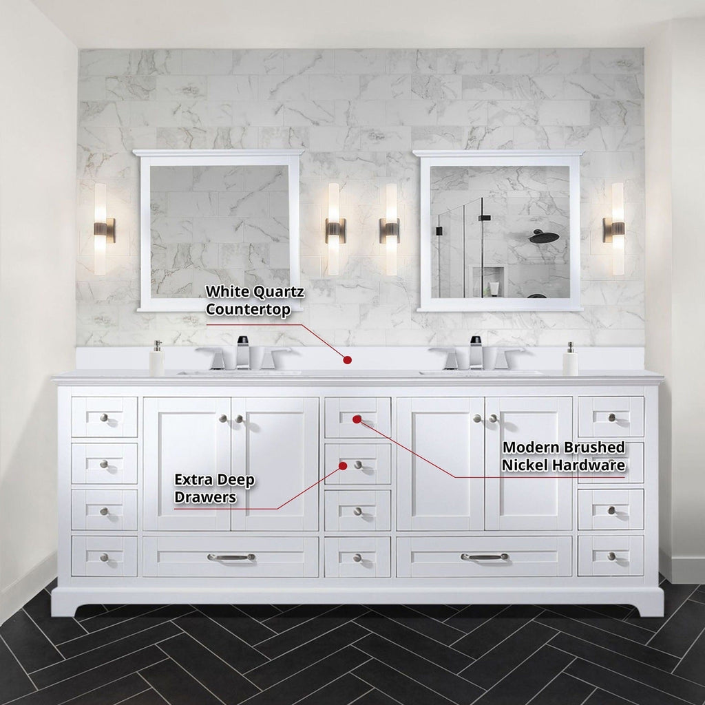 Lexora Dukes 84" x 22" Double Bath Vanity