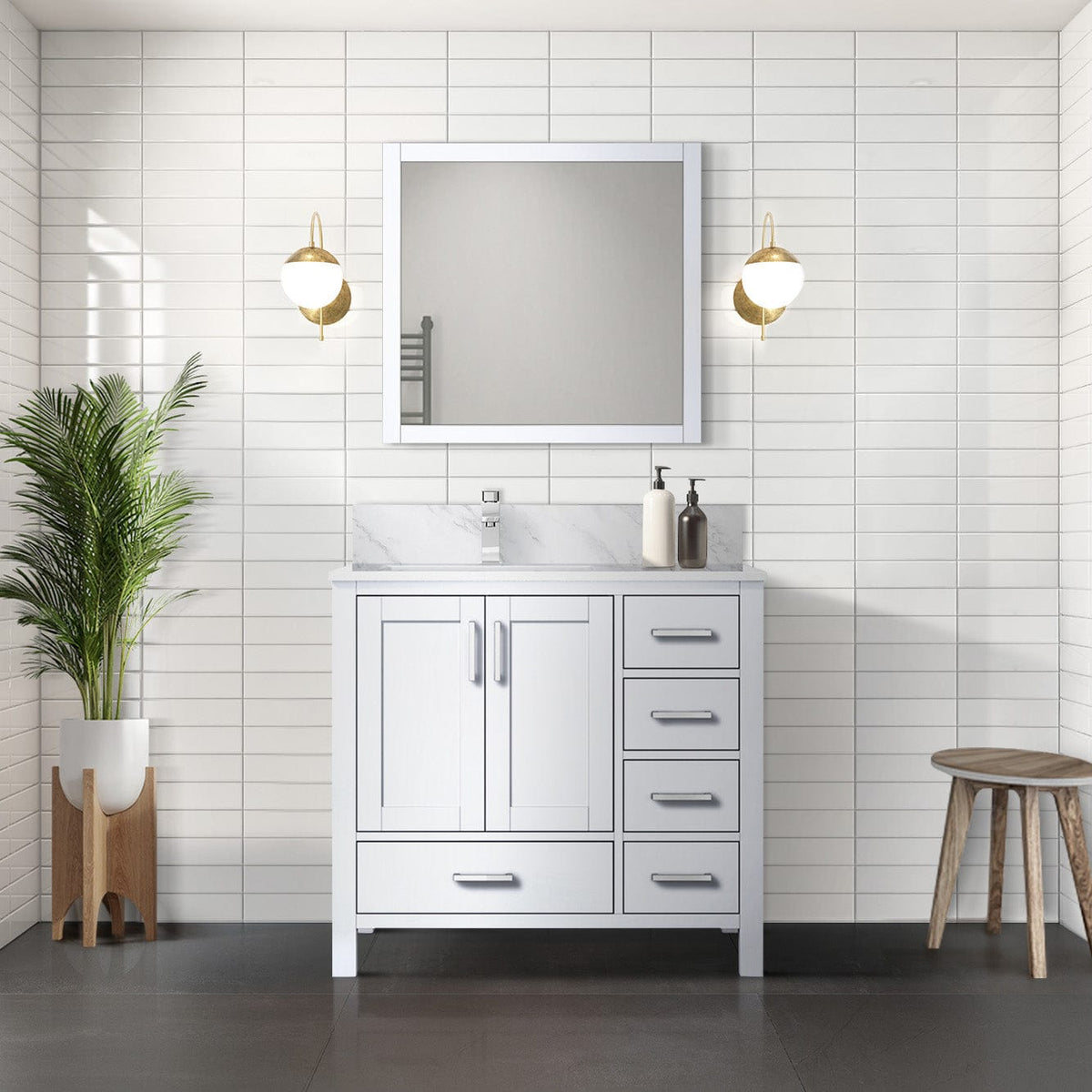 Lexora Jacques 36" x 22" Left Offset Bath Vanity