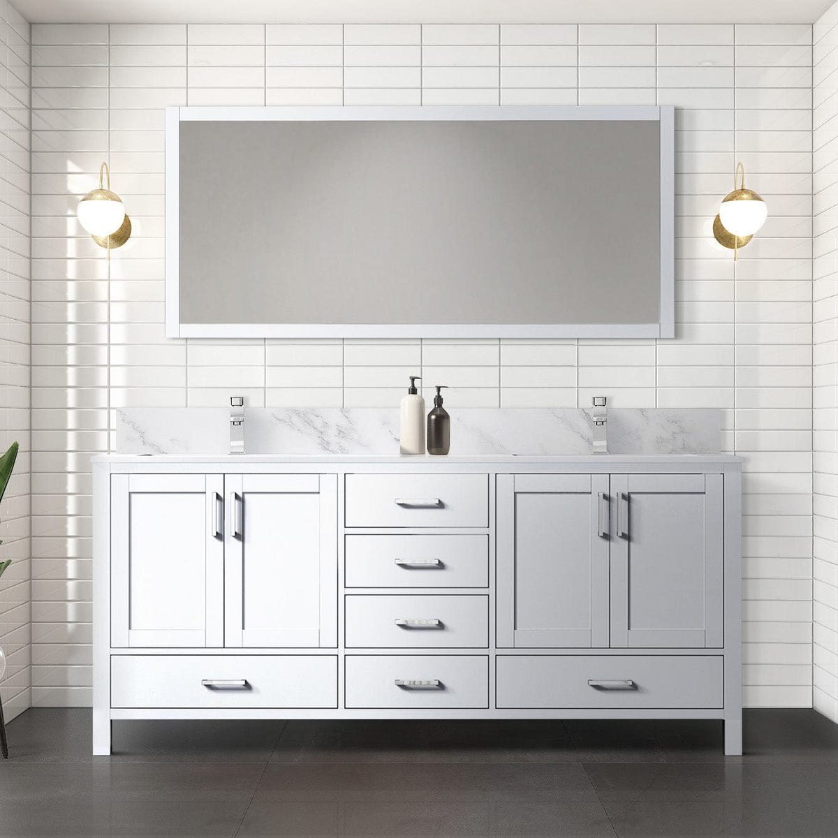 Lexora Jacques 72" x 22" Double Bath Vanity