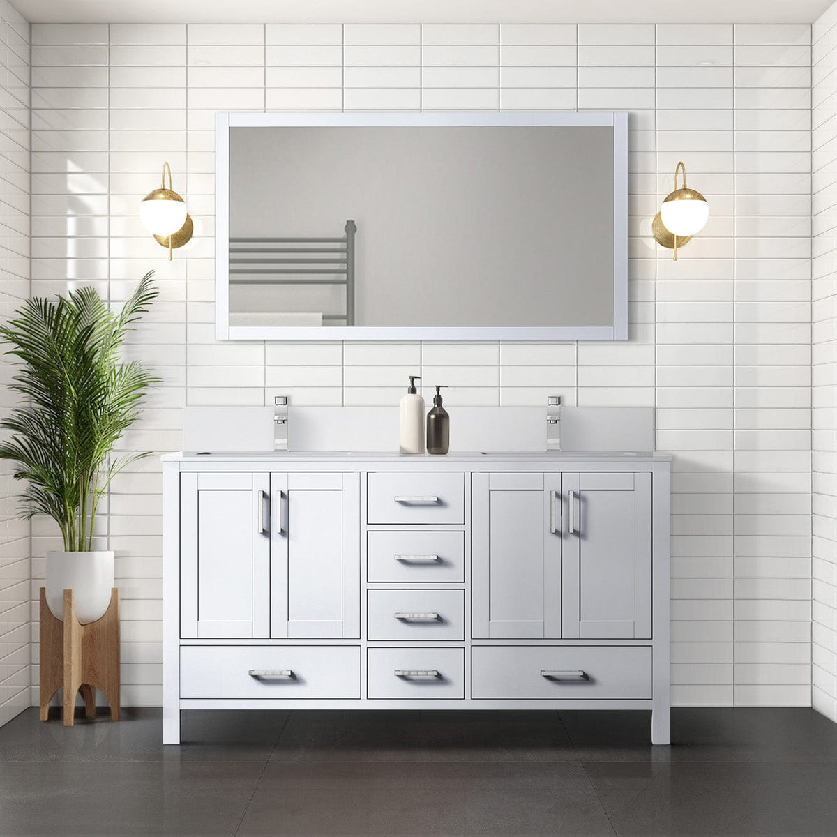 Lexora Jacques 60" x 22" Double Bath Vanity