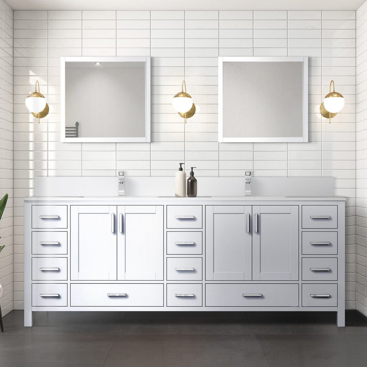 Lexora Jacques 84" x 22" Double Bath Vanity