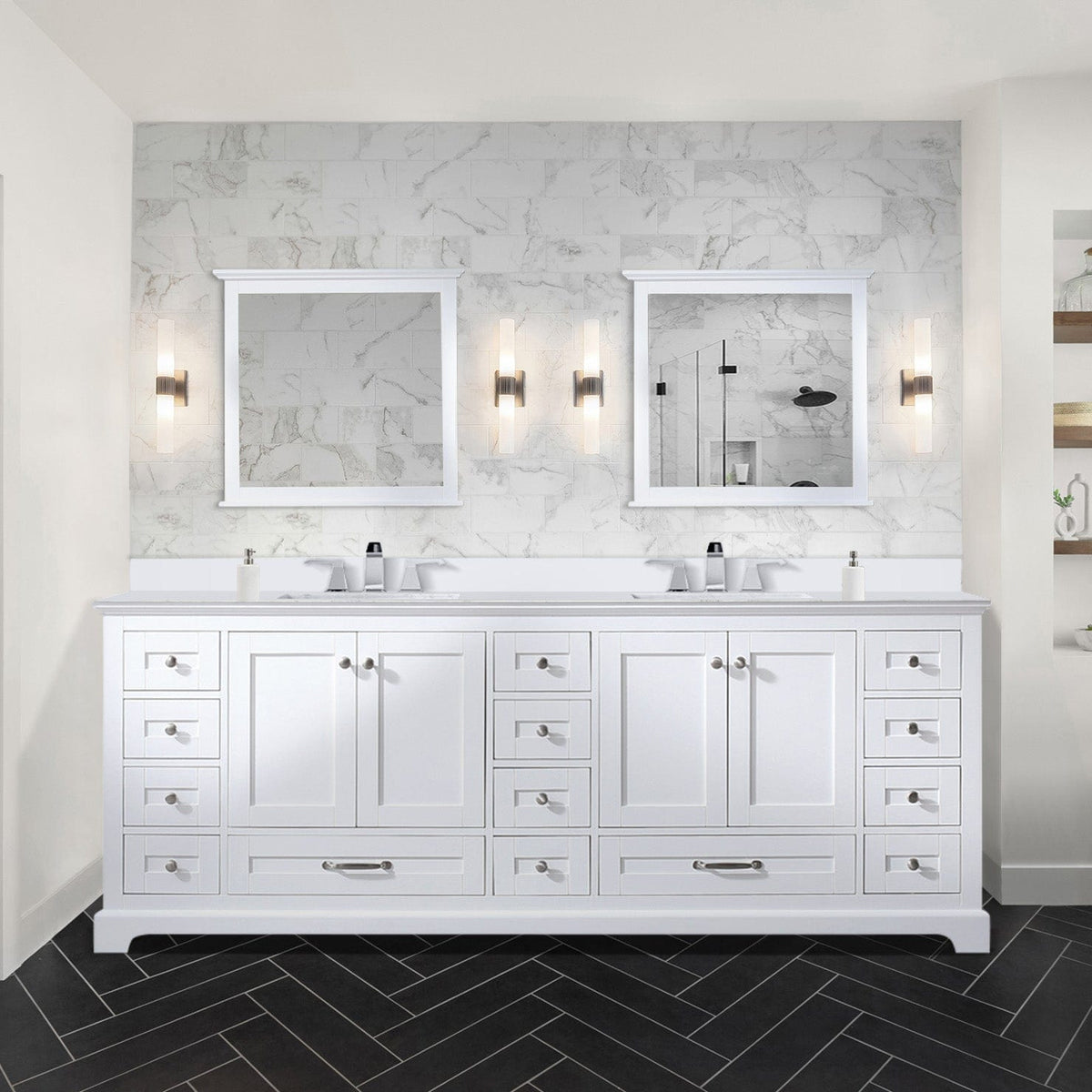 Lexora Dukes 84" x 22" Double Bath Vanity