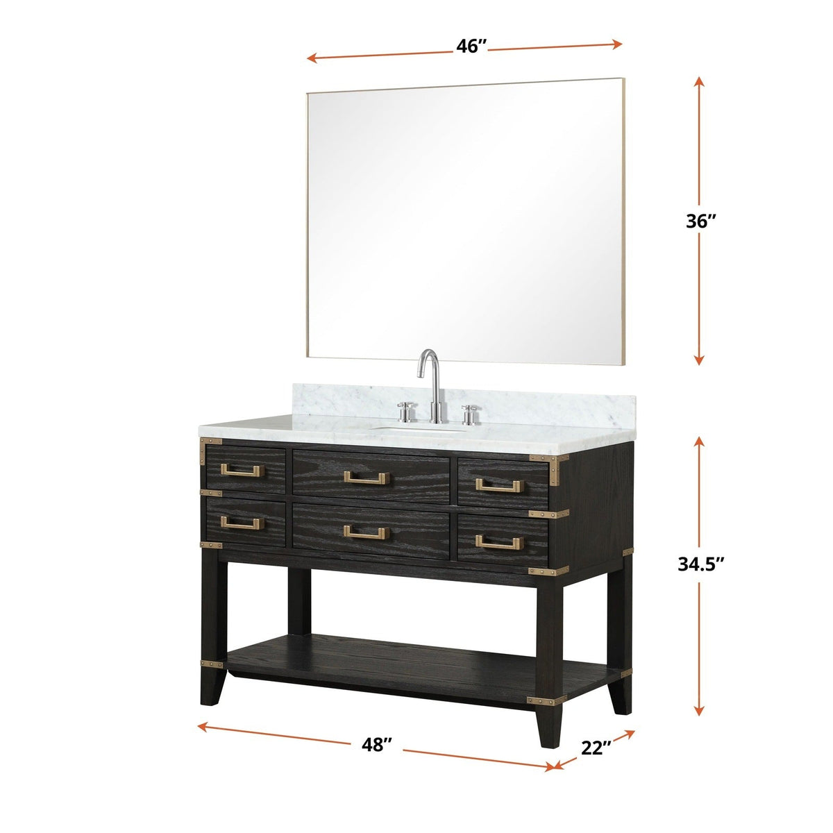 Lexora Norwalk 48" x 22" Single Bath Vanity