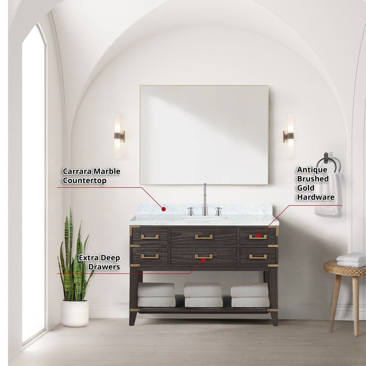 Lexora Norwalk 48" x 22" Single Bath Vanity