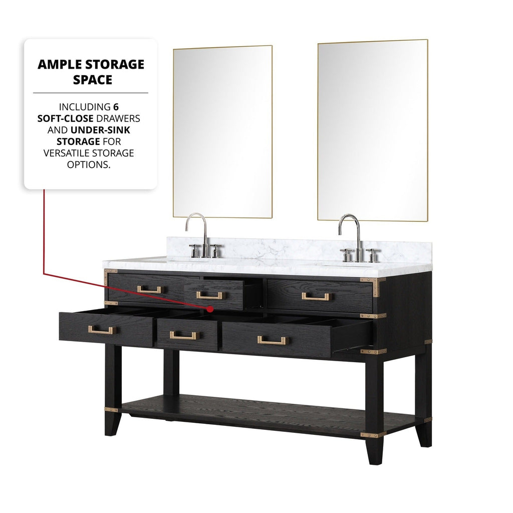 Lexora Norwalk 60" x 22" Double Bath Vanity