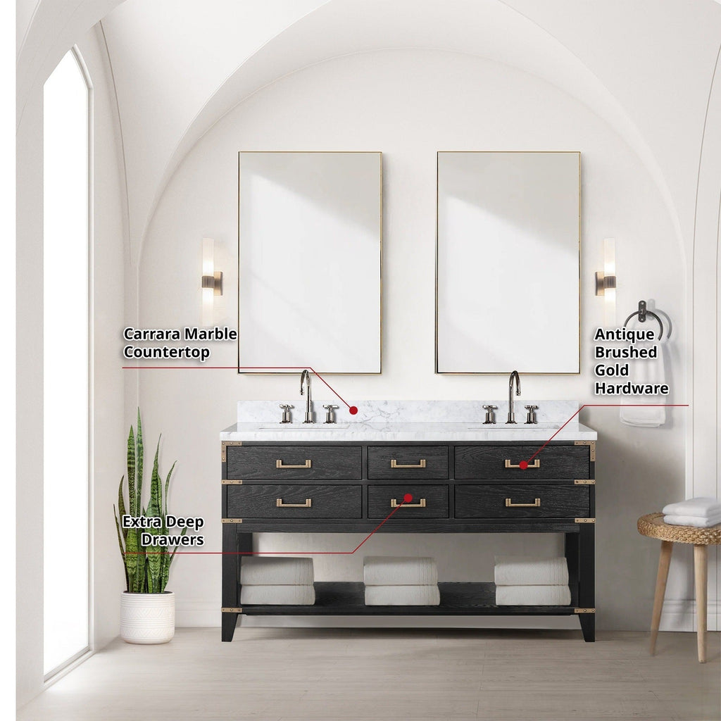 Lexora Norwalk 60" x 22" Double Bath Vanity