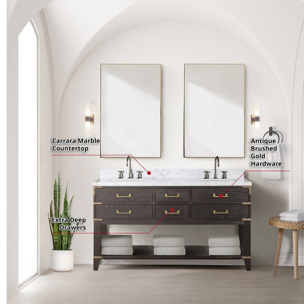 Lexora Norwalk 60" x 22" Double Bath Vanity