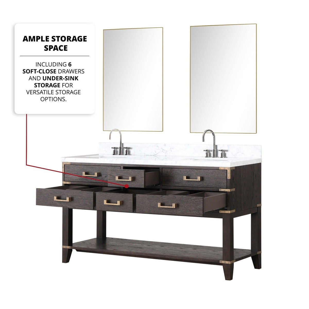 Lexora Norwalk 60" x 22" Double Bath Vanity