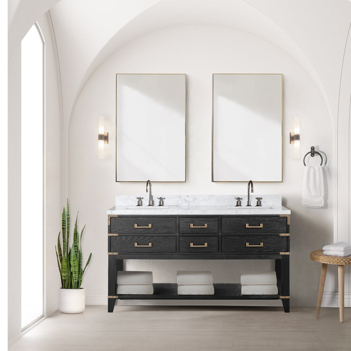 Lexora Norwalk 60" x 22" Double Bath Vanity