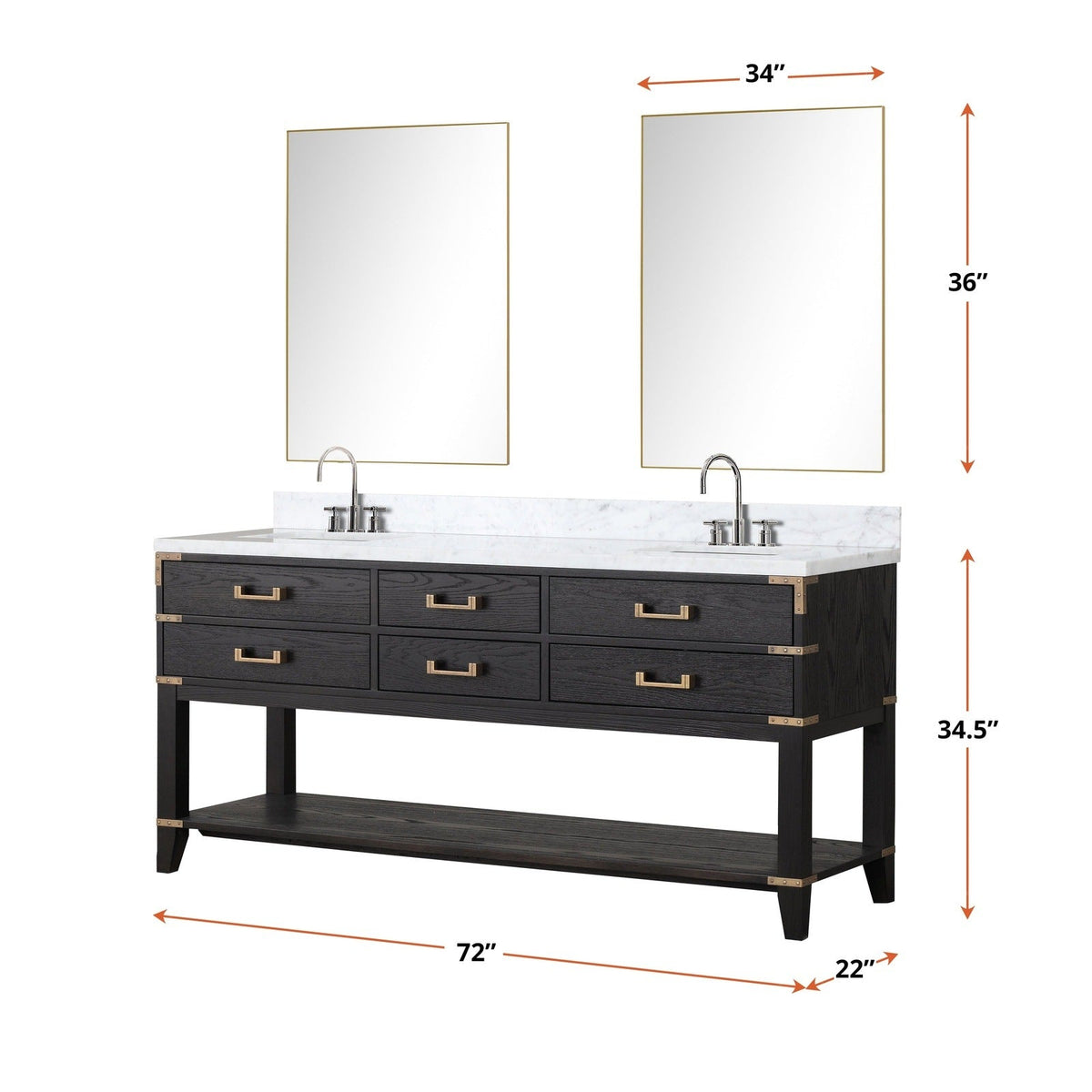 Lexora Norwalk 72" x 22" Double Bath Vanity
