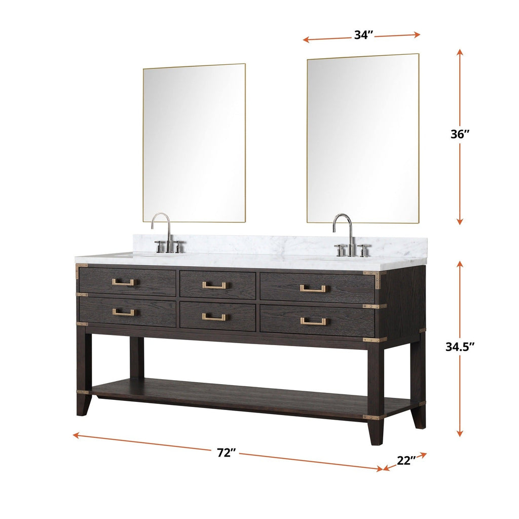 Lexora Norwalk 72" x 22" Double Bath Vanity