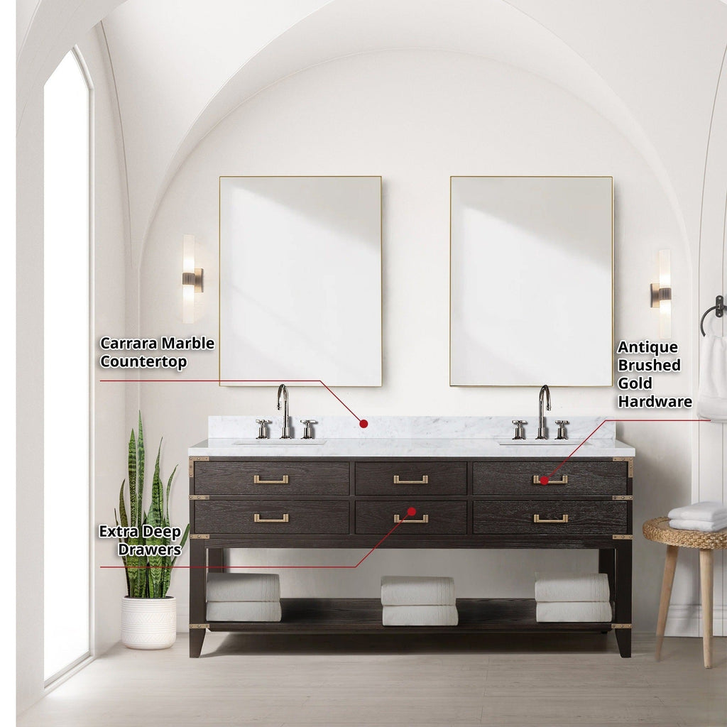 Lexora Norwalk 72" x 22" Double Bath Vanity