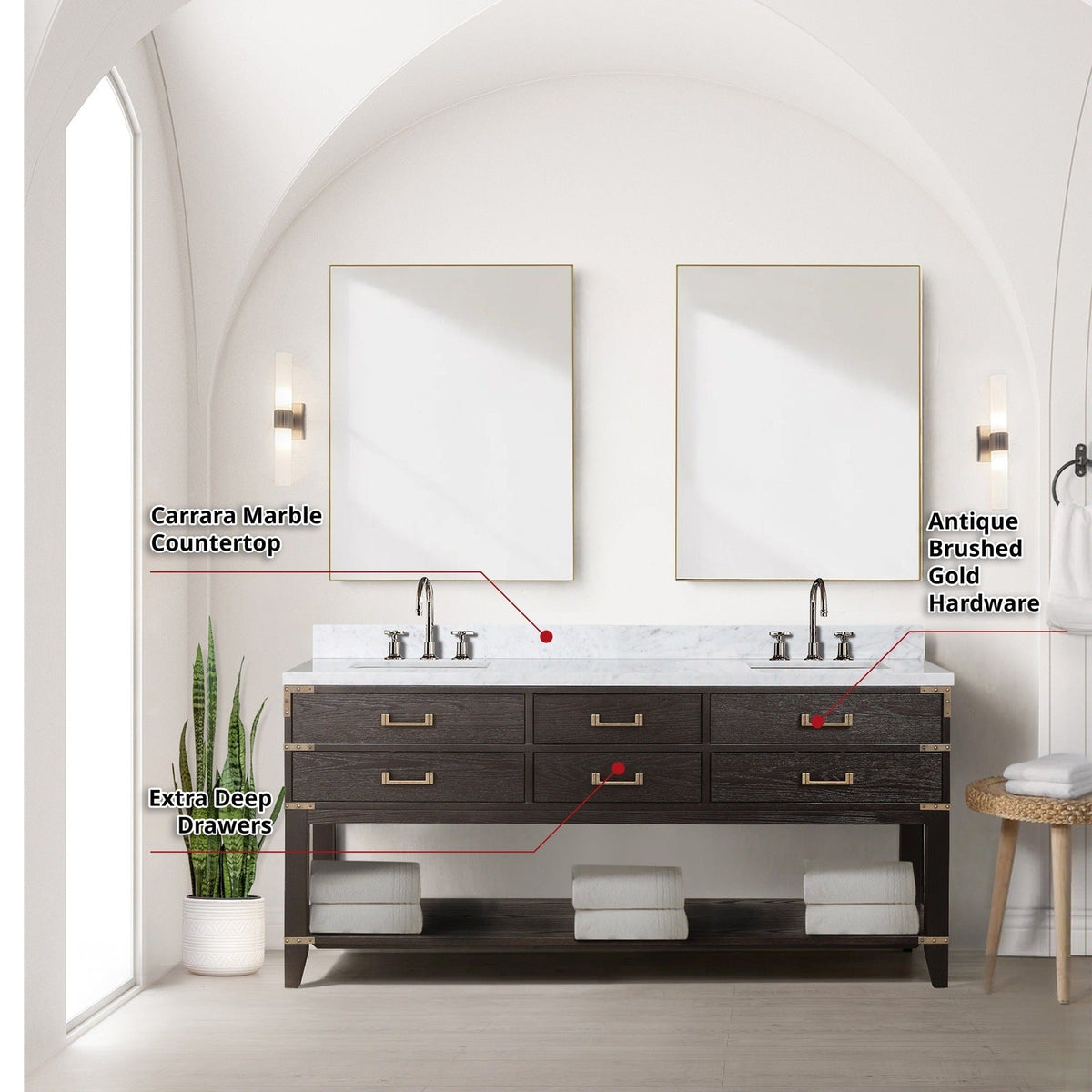 Lexora Norwalk 72" x 22" Double Bath Vanity
