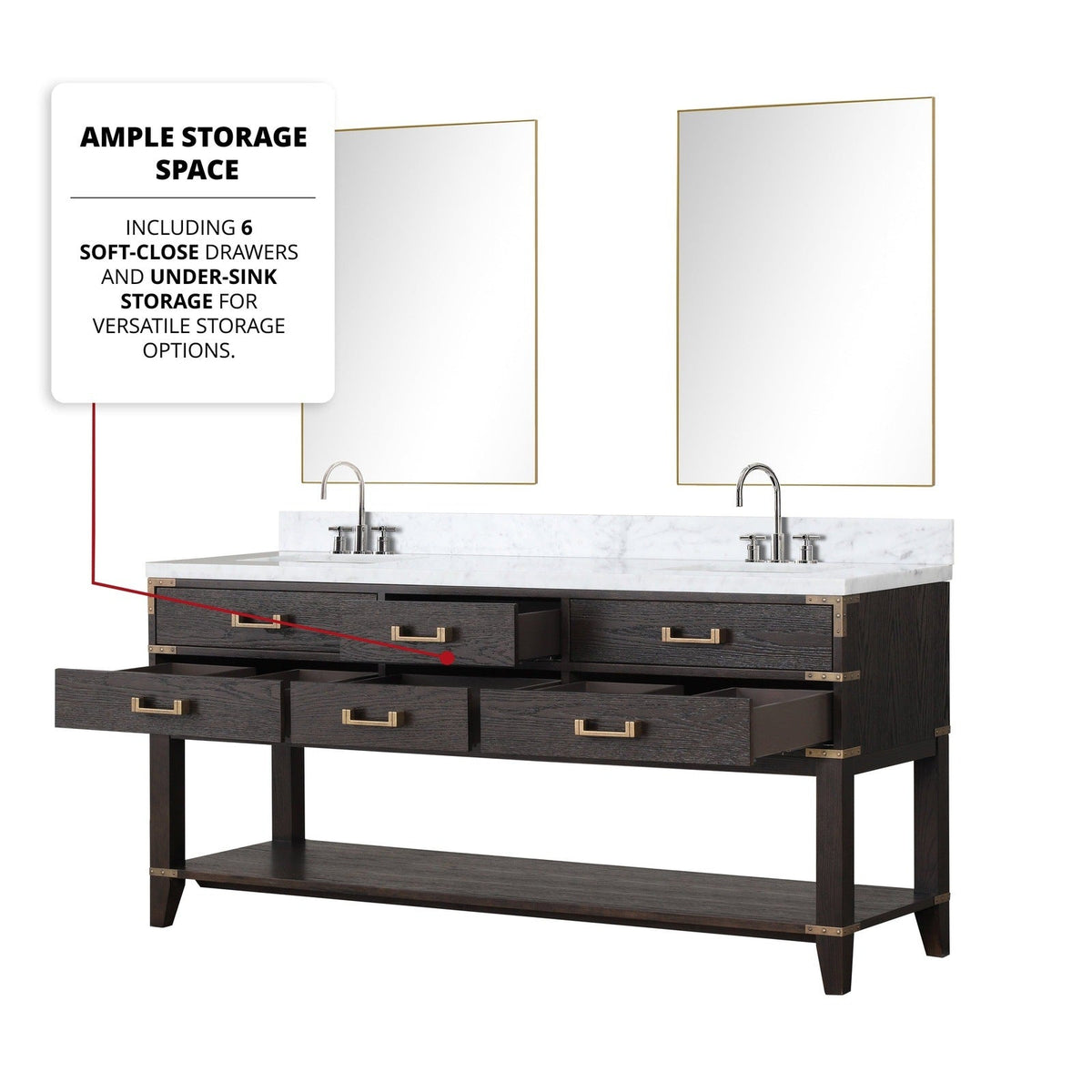 Lexora Norwalk 72" x 22" Double Bath Vanity