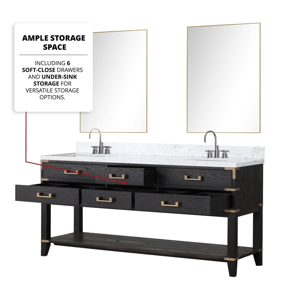 Lexora Norwalk 72" x 22" Double Bath Vanity