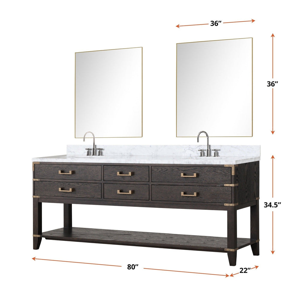 Lexora Norwalk 80" x 22" Double Bath Vanity