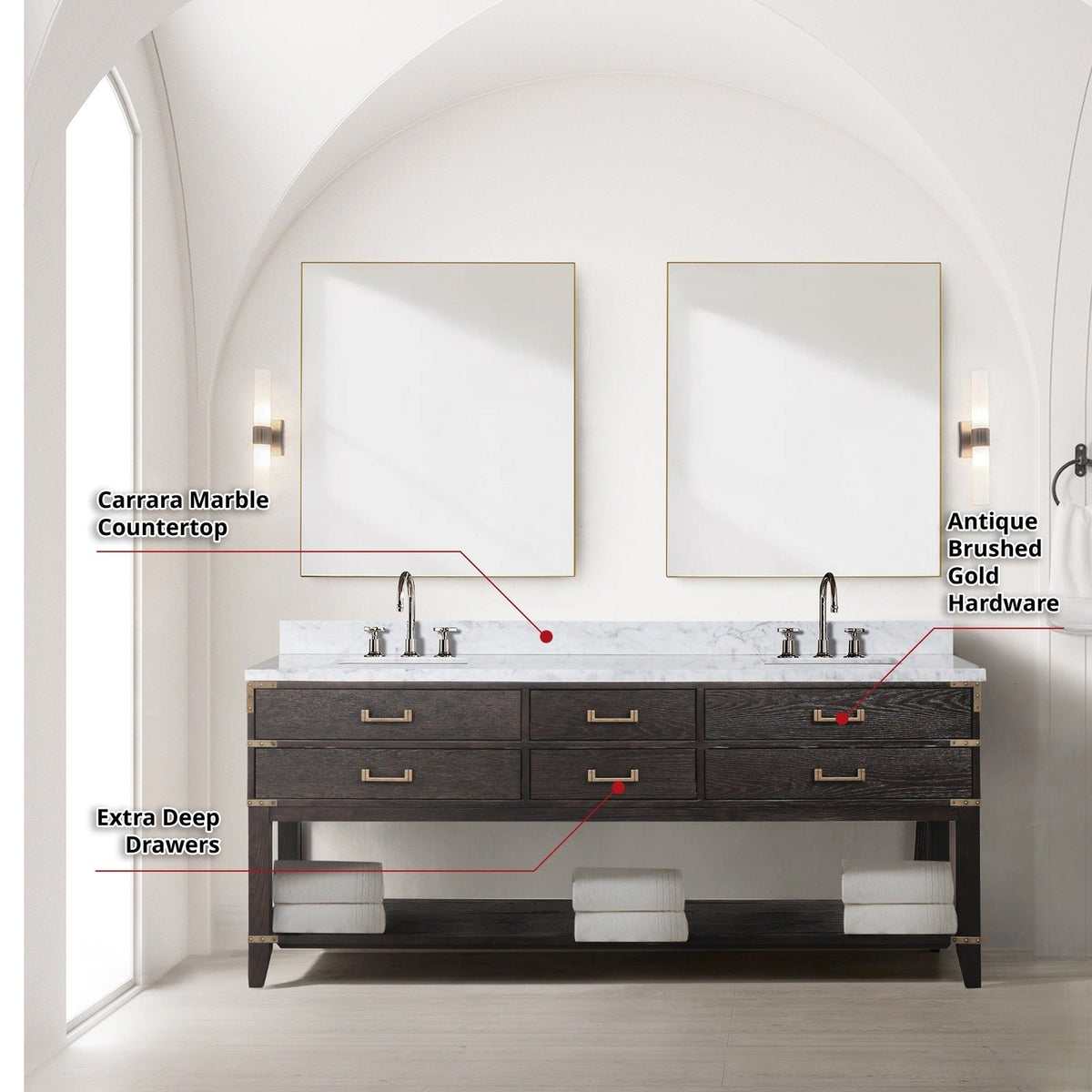 Lexora Norwalk 80" x 22" Double Bath Vanity