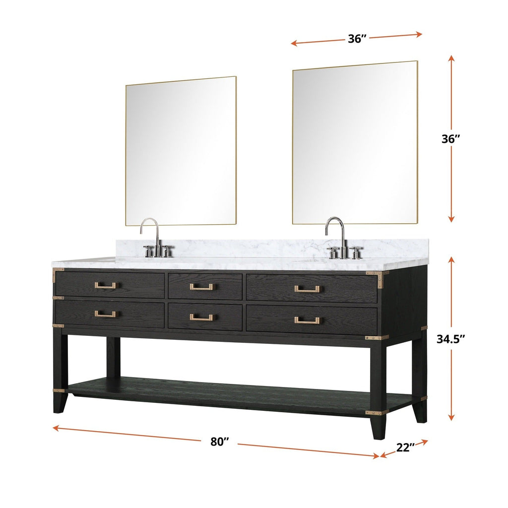 Lexora Norwalk 80" x 22" Double Bath Vanity