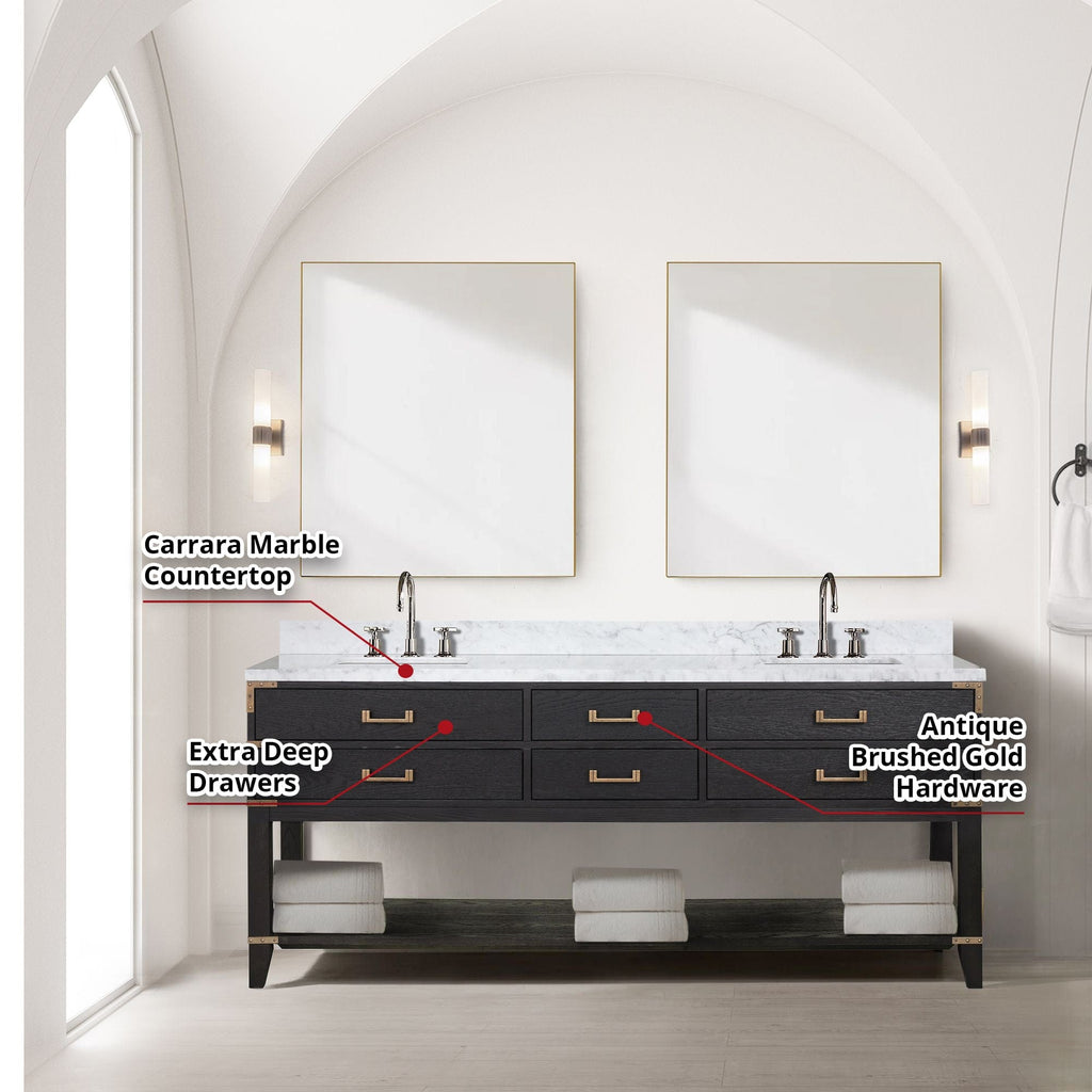 Lexora Norwalk 80" x 22" Double Bath Vanity