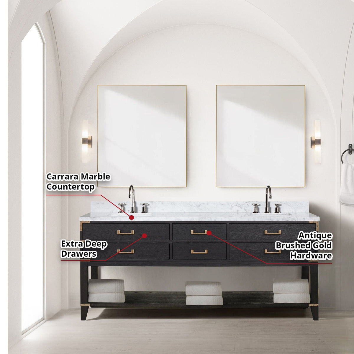 Lexora Norwalk 80" x 22" Double Bath Vanity