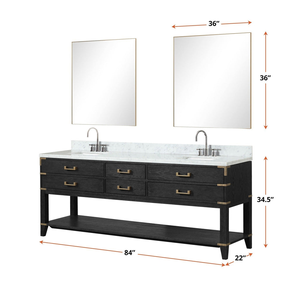 Lexora Norwalk 84" x 22" Double Bath Vanity