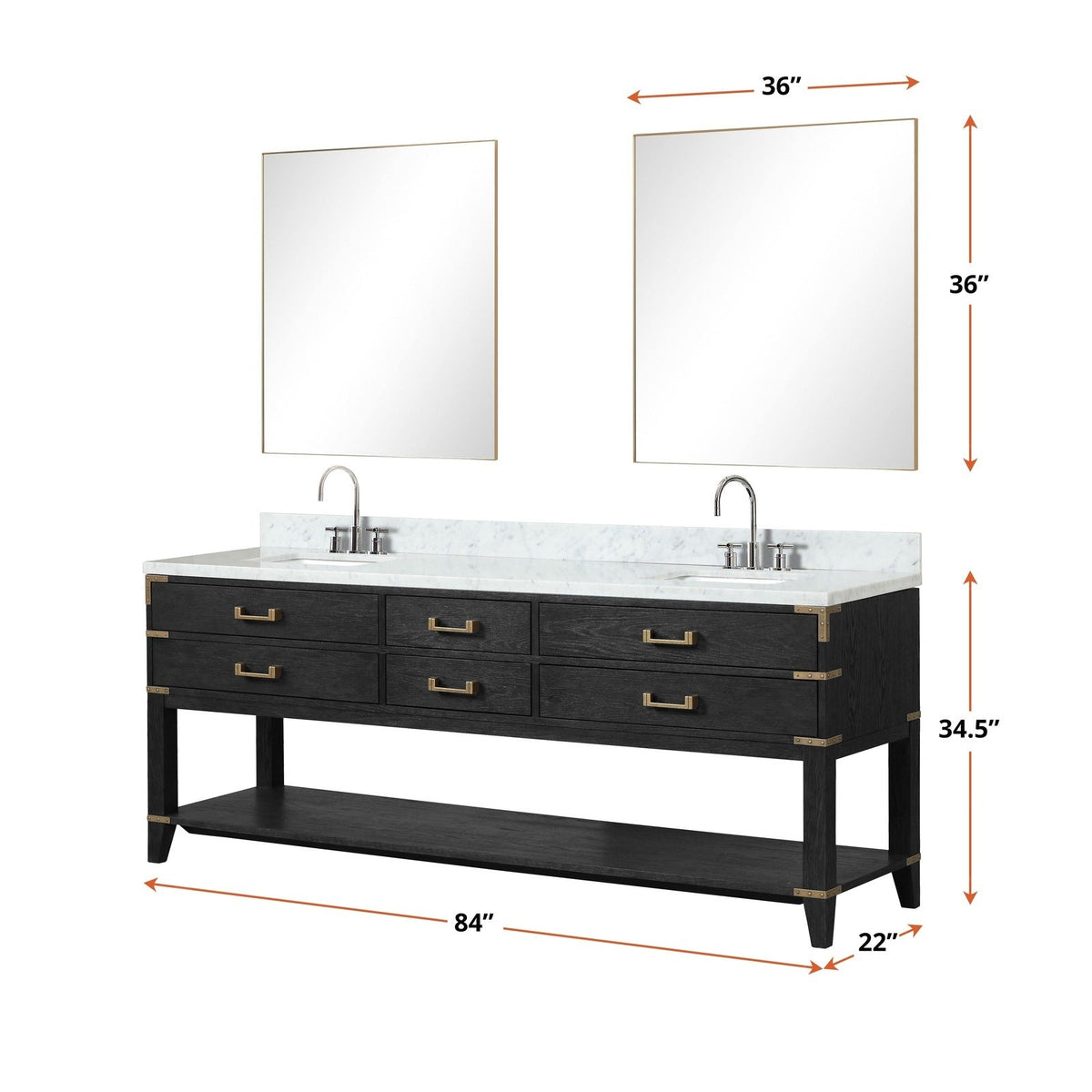 Lexora Norwalk 84" x 22" Double Bath Vanity
