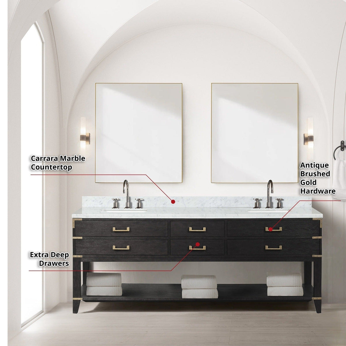Lexora Norwalk 84" x 22" Double Bath Vanity