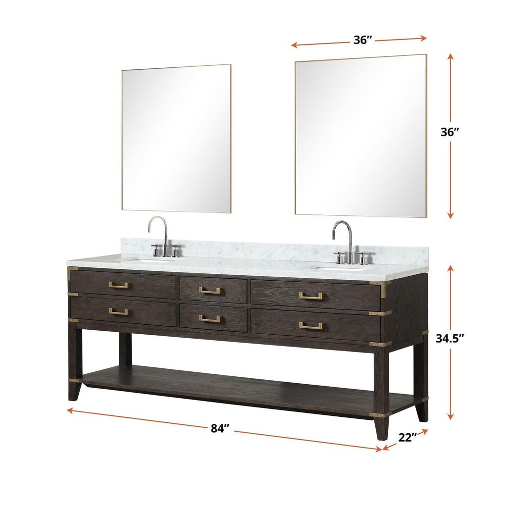 Lexora Norwalk 84" x 22" Double Bath Vanity