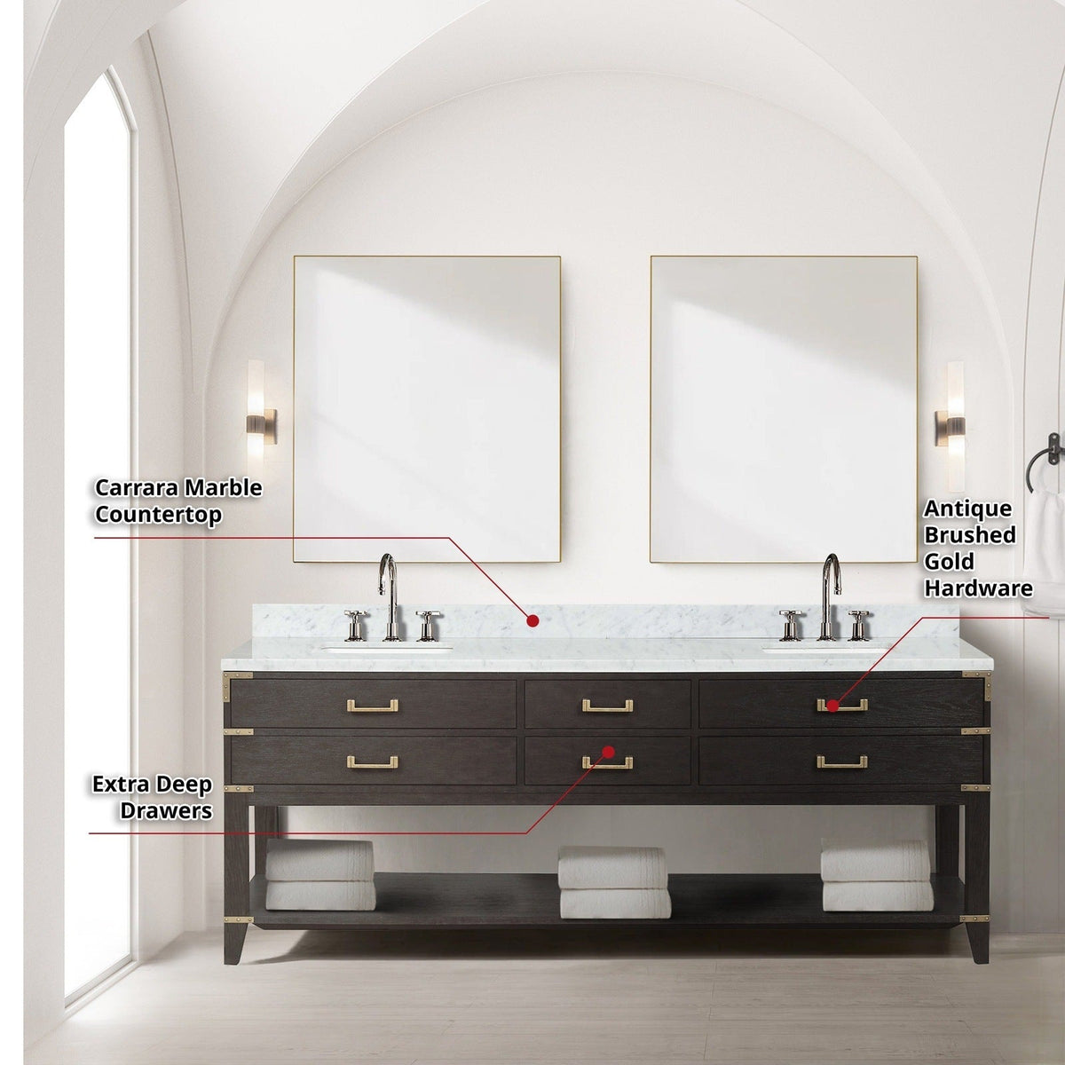 Lexora Norwalk 84" x 22" Double Bath Vanity