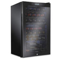 Ivation 33 Bottle Freestanding Wine Refrigerator, Dual Zone Wine Fridge with Lock, Black - IVFWCC331DLB