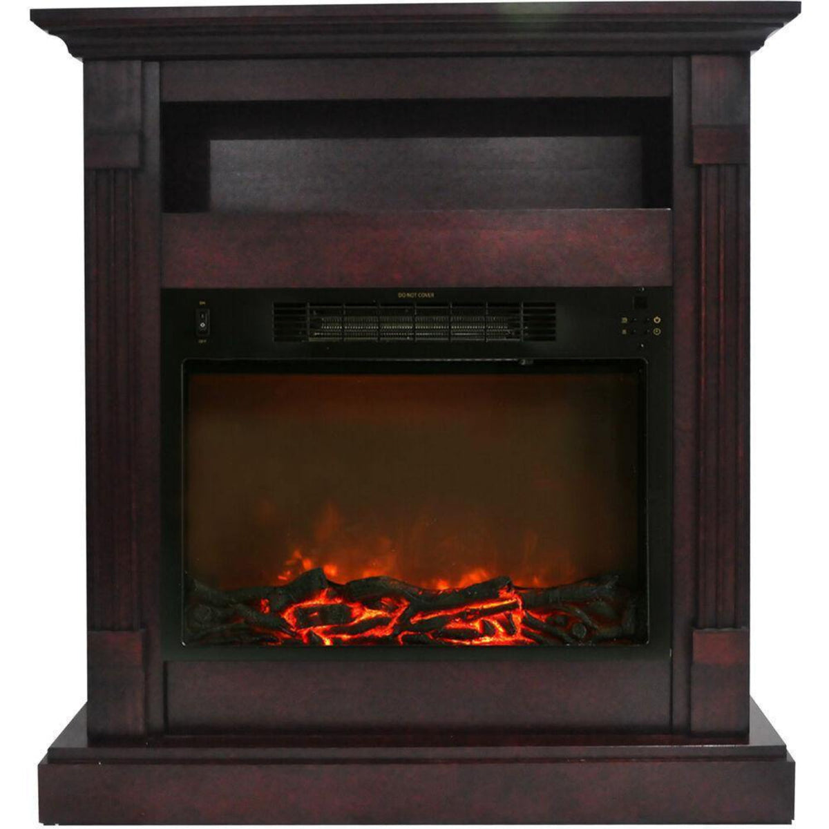 Cambridge 34-In. Sienna Electric Fireplace w/ 1500W Log Insert and Mahogany Mantel - CAMBR3437-1MAH