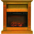 Cambridge 34-In. Sienna Electric Fireplace w/ 1500W Log Insert and Teak Mantel - CAMBR3437-1TEK
