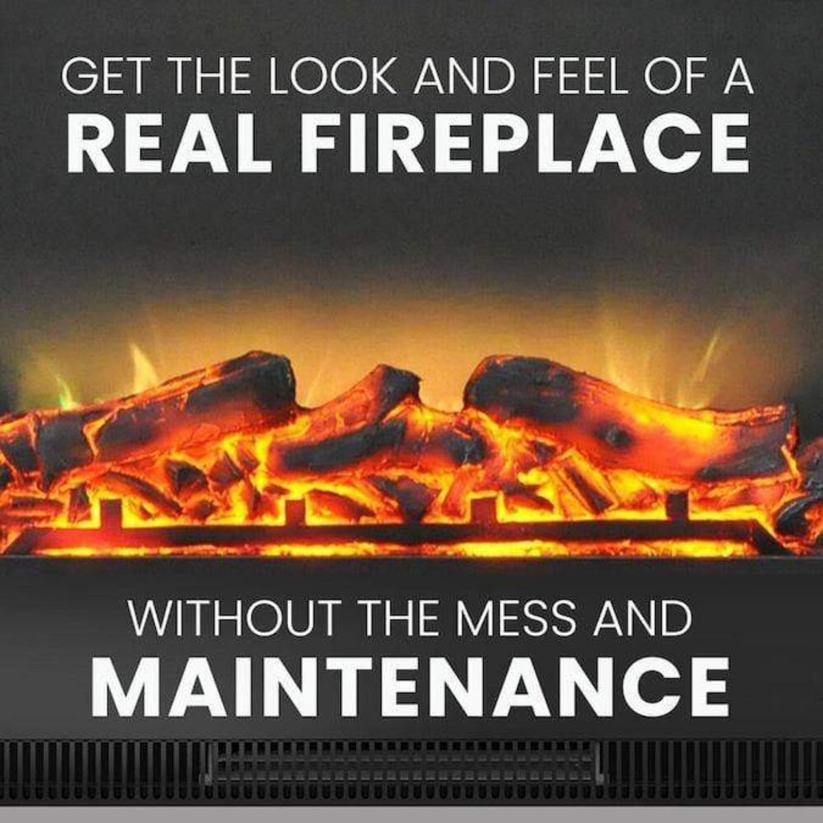 Cambridge Sienna 34 In. Electric Fireplace w/ Multi-Color LED Insert and Walnut Mantel - CAM3437-1WALLED