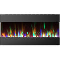 Cambridge 42 In. Recessed Wall Mounted Electric Fireplace with Crystal and LED Color Changing Display, Black - CAM42RECWMEF-1BLK