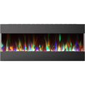 Cambridge 50 In. Recessed Wall Mounted Electric Fireplace with Crystal and LED Color Changing Display, Black - CAM50RECWMEF-1BLK