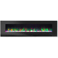Cambridge 60 In. Wall-Mount Electric Fireplace in Black with Multi-Color Flames and Crystal Rock Display - CAM60WMEF-1BLK