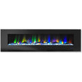 Cambridge 60 In. Wall-Mount Electric Fireplace in Black with Multi-Color Flames and Driftwood Log Display , - CAM60WMEF-2BLK