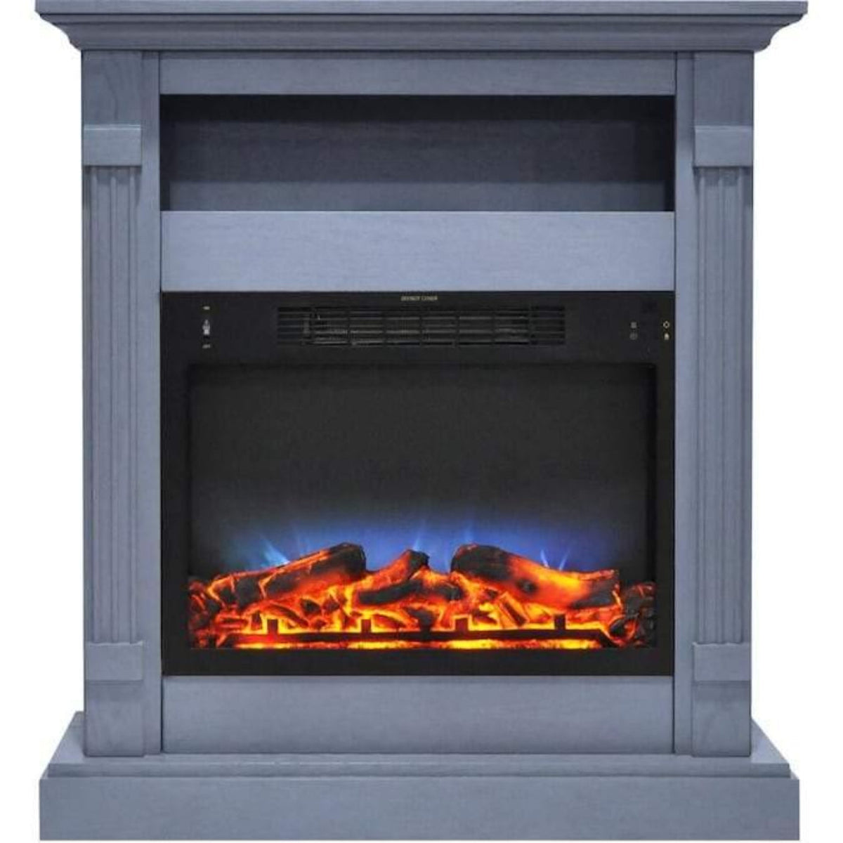 Cambridge 33.9-in W Slate Blue Fan-Forced Electric Fireplace - CAM3437-1SBLLG2