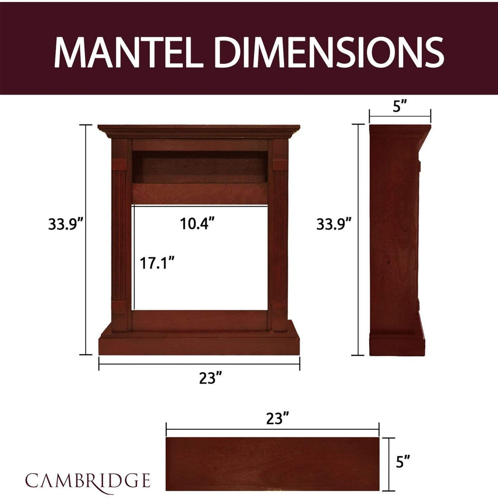 Cambridge 34-In. Sienna Electric Fireplace w/ 1500W Log Insert and Cherry Mantel - CAMBR3437-1CHR