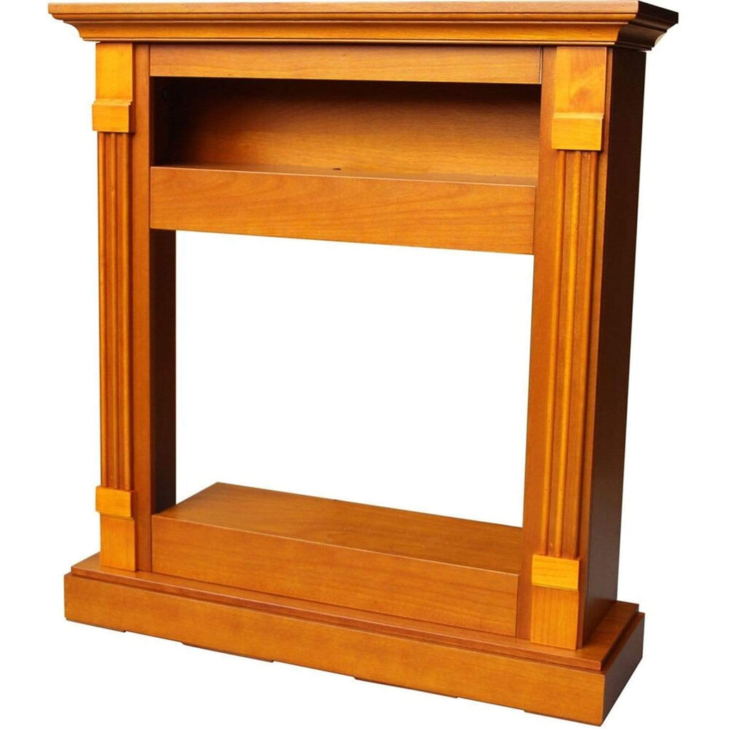 Cambridge 34-In. Sienna Electric Fireplace w/ 1500W Log Insert and Teak Mantel - CAMBR3437-1TEK