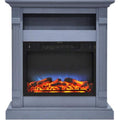 Cambridge Sienna 34-in Electric Fireplace Heater with Slate Blue Mantel, Enhanced Log Display, Multi-Color Flames, and Remote Control - CAM3437-1SBLLG3