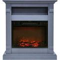 Cambridge Sienna 34 In. Electric Fireplace w/ 1500W Log Insert and Slate Blue Mantel - CAM3437-1SBL