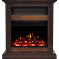 Cambridge Sienna 34-In. Electric Fireplace Heater with Walnut Mantel, Enhanced Log Display, Multi-Color Flames, and Remote Control, - CAM3437-1WALLG3